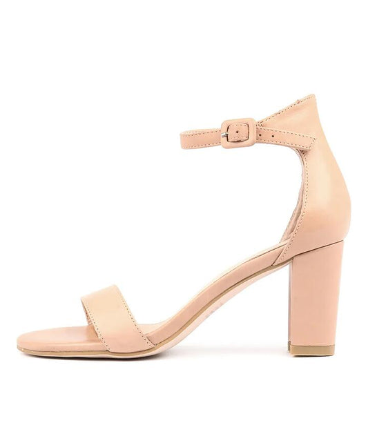 Image of Sandals. Productname: Gessie Nude Leather Heel Sandals in NUDE colour by brand - MOLLINI