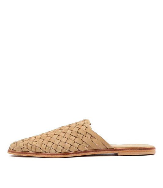Image of Flats. Productname: Luella Tan Washed Leather Flats in TAN colour by brand - MOLLINI