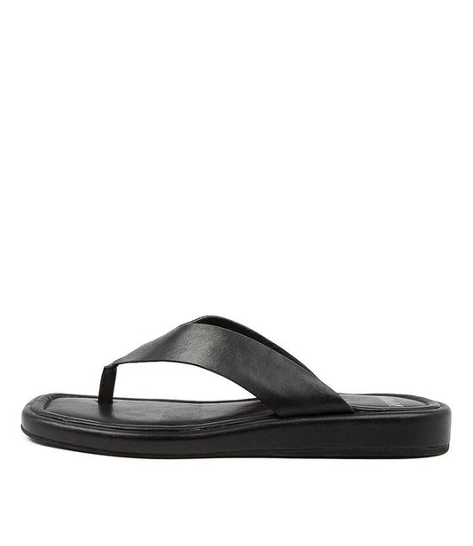 Image of Sandals. Productname: Roxee Black Leather Sandals in BLACK colour by brand - MOLLINI