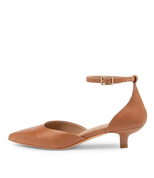 Image of Heels. Productname: Cushla Tan Leather Heels in Tan colour by brand - MOLLINI