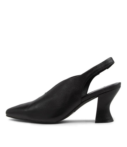 Image of Heels. Productname: Claudelle Black Leather Heels in BLACK colour by brand - MOLLINI