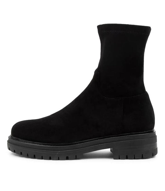 Image of Boots. Productname: Alove Black Microsuede Ankle Boots in BLACK colour by brand - MOLLINI