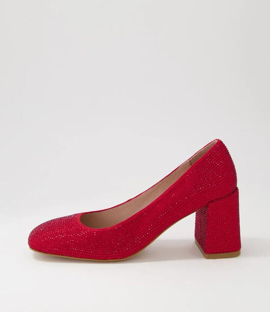 Image of Heels. Productname: Twinkl Red Jewels Heels in RED colour by brand - MOLLINI