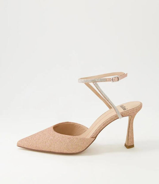 Image of Heels. Productname: Diamond Nude Glitter Heels in NUDE colour by brand - MOLLINI
