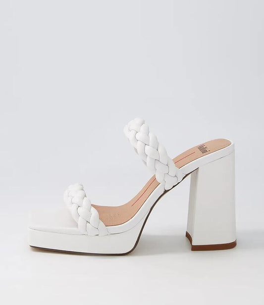 Image of Sandals. Productname: Fleur White Leather Sandals in WHITE colour by brand - MOLLINI