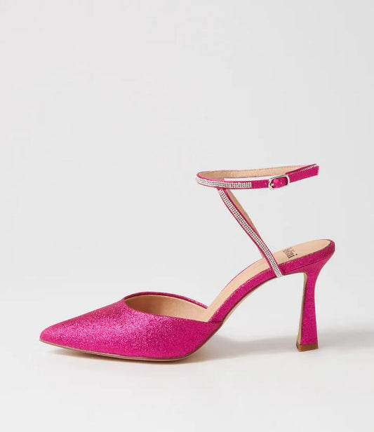 Image of Heels. Productname: Diamond Fuchsia Glitter Heels in FUCHSIA colour by brand - MOLLINI