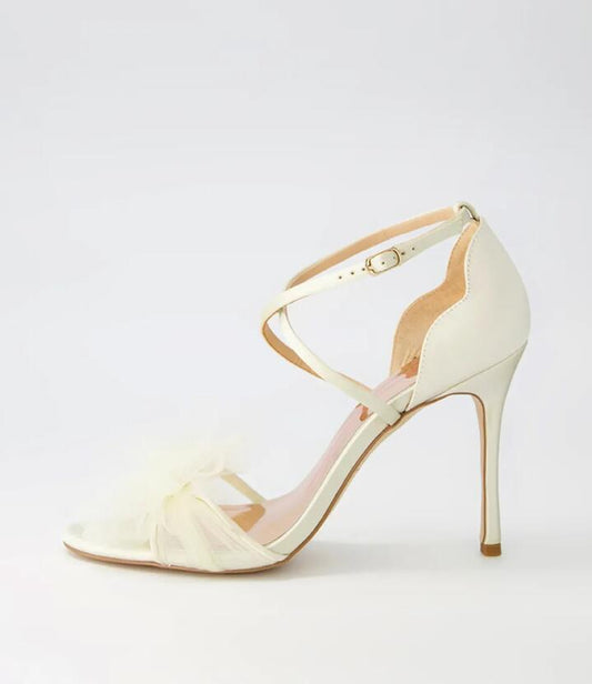 Image of Sandals. Productname: Princess Cream Fabric Sandals in CREAM colour by brand - MOLLINI