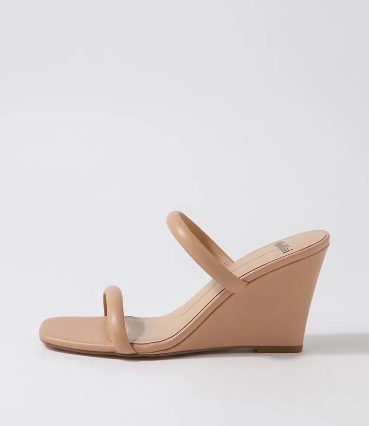 Image of Sandals. Productname: Kym Nude Leather Sandals in NUDE colour by brand - MOLLINI