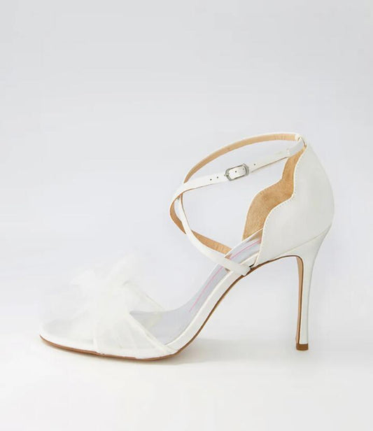Image of Sandals. Productname: Princess White Fabric Sandals in WHITE colour by brand - MOLLINI