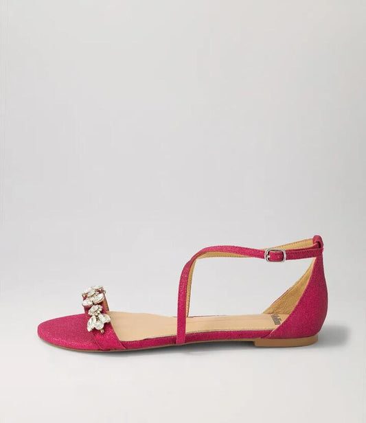 Image of Sandals. Productname: Glisten Fuchsia Glitter Sandals in FUCHSIA colour by brand - MOLLINI