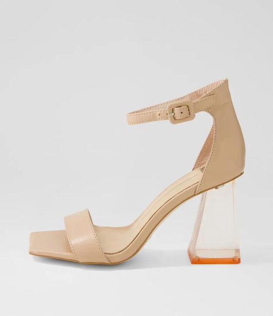 Image of Sandals. Productname: Messi Nude Leather Sandals in NUDE colour by brand - MOLLINI