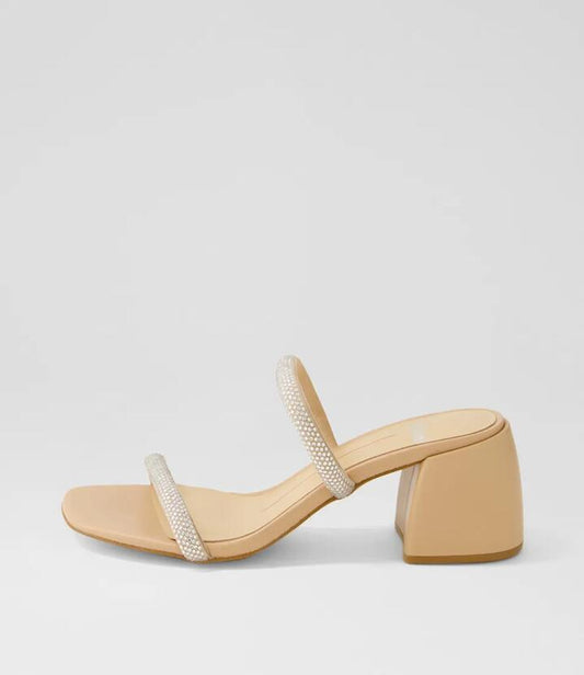 Image of Sandals. Productname: Bonnii Silver Nude Jewels Leather Mules in SILVER-NUDE colour by brand - MOLLINI