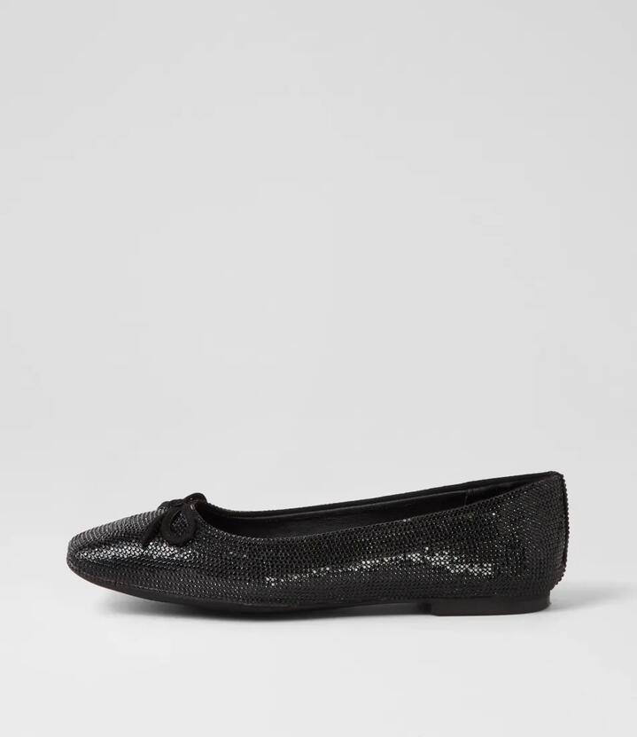 Image of Footwear. Productname: Terina Black Jewels Ballet Flats in BLACK colour by brand - MOLLINI