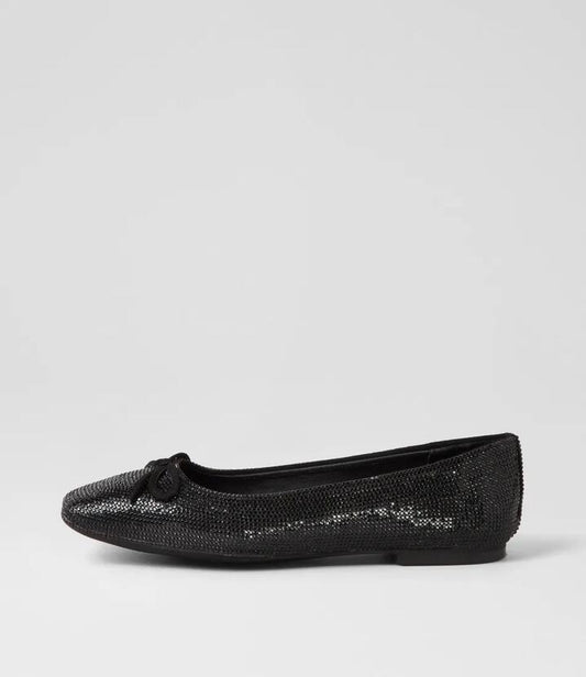 Image of Footwear. Productname: Terina Black Jewels Ballet Flats in BLACK colour by brand - MOLLINI