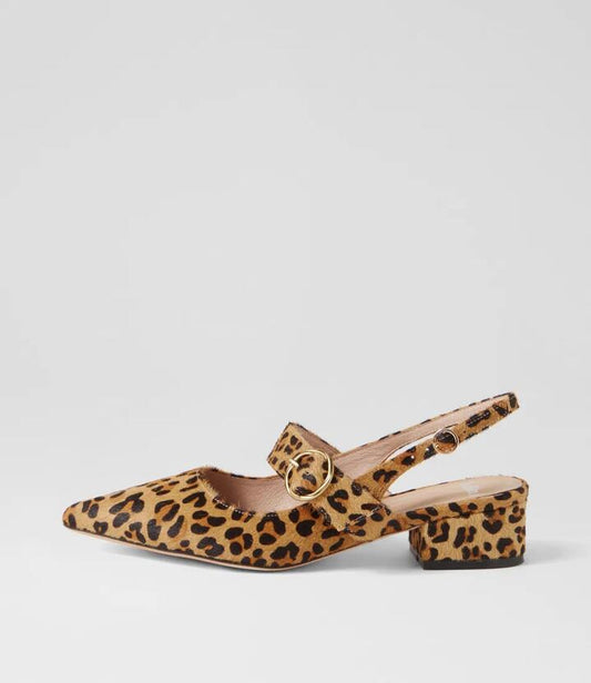 Image of Flats. Productname: Thetime Leopard Pony Mary Jane Heels in LEOPARD colour by brand - MOLLINI