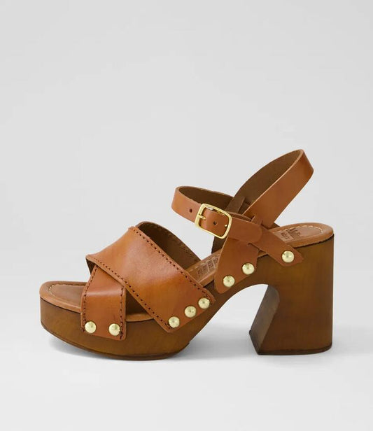 Image of Sandals. Productname: Fileya Tan Leather Sandals in TAN colour by brand - MOLLINI