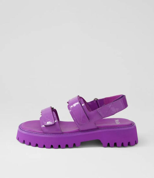 Image of Sandals. Productname: Start Grape Patent Leather Sandals in GRAPE-GRAPE SOLE colour by brand - MOLLINI