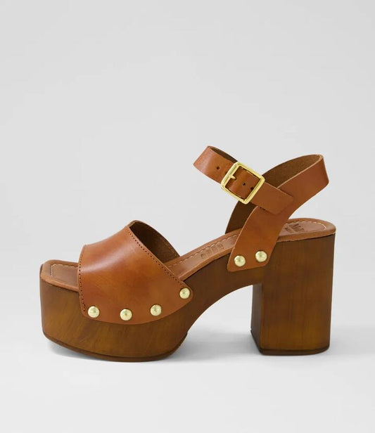 Image of Sandals. Productname: Eliyena Tan Leather Sandals in TAN colour by brand - MOLLINI