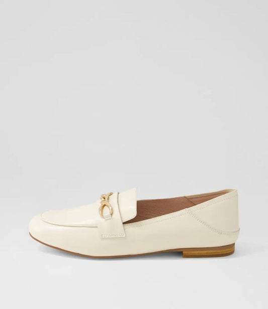 Image of Flats. Productname: Gollini Cream Leather Loafers in CREAM colour by brand - MOLLINI