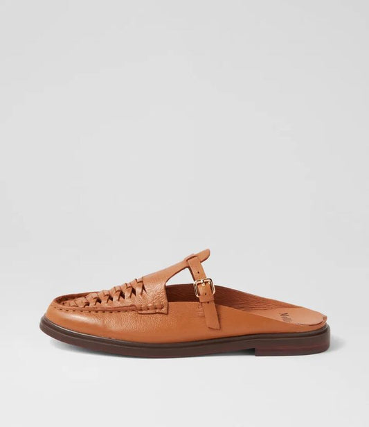 Image of Sandals. Productname: Gato Dark Tan Brown Sole Leather Mules in DK TAN-BROWN SOLE colour by brand - MOLLINI