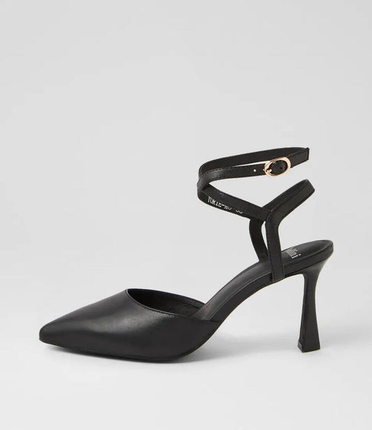 Image of Heels. Productname: Torie Black Leather Heels in BLACK colour by brand - MOLLINI