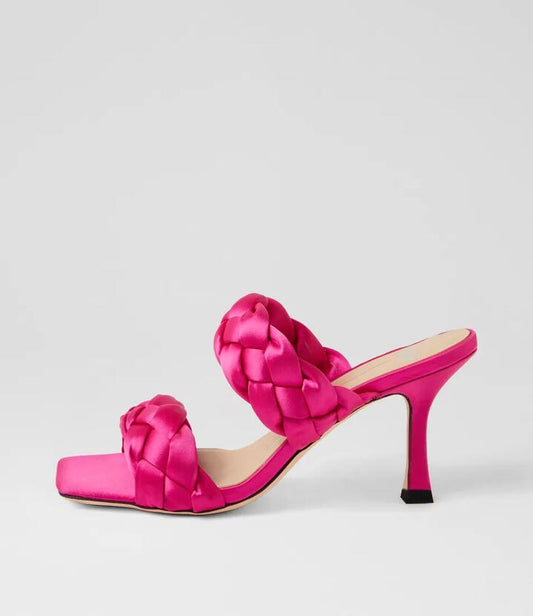 Image of Sandals. Productname: Wola Magenta Satin Mules in MAGENTA colour by brand - MOLLINI
