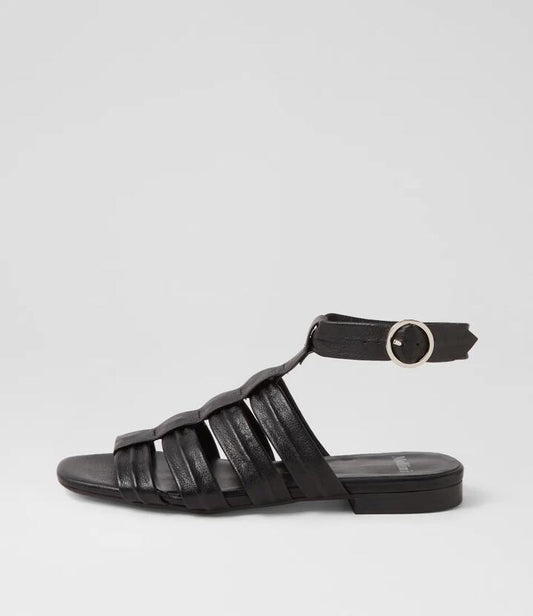Image of Sandals. Productname: Austia Black Leather Sandals in BLACK colour by brand - MOLLINI