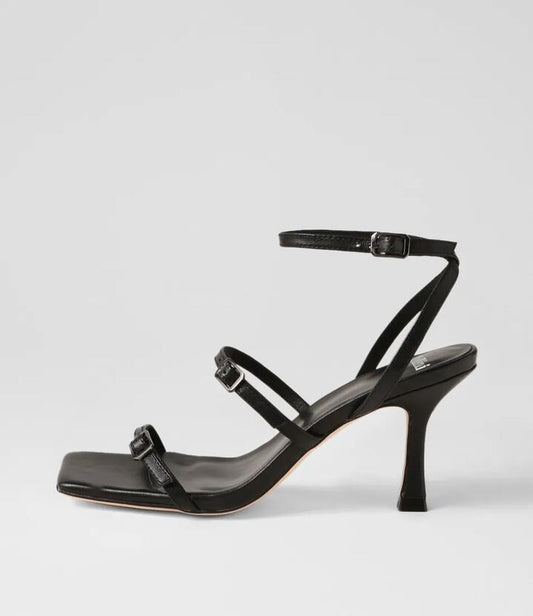 Image of Sandals. Productname: Wova Black Leather Sandals in BLACK colour by brand - MOLLINI