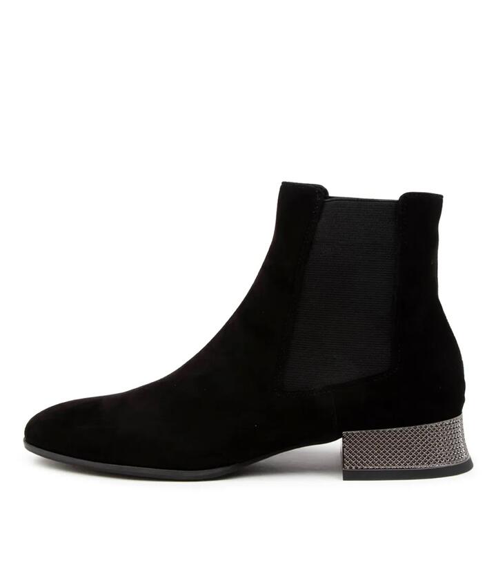 Image of Heels. Productname: Kenia Black Pewter Heel in BLACK-PEWTER HEEL colour by brand - MIDAS