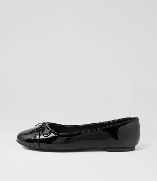Image of Footwear. Productname: Ballet Black Patent Leather Ballet Flats in BLACK-BLACK colour by brand - MOLLINI