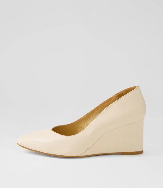 Image of Boots. Productname: Meed Vanilla Leather Wedges in VANILLA colour by brand - MOLLINI