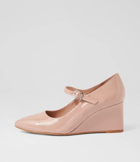 Image of Boots. Productname: Mellery Blush Patent Leather Wedges in BLUSH colour by brand - MOLLINI