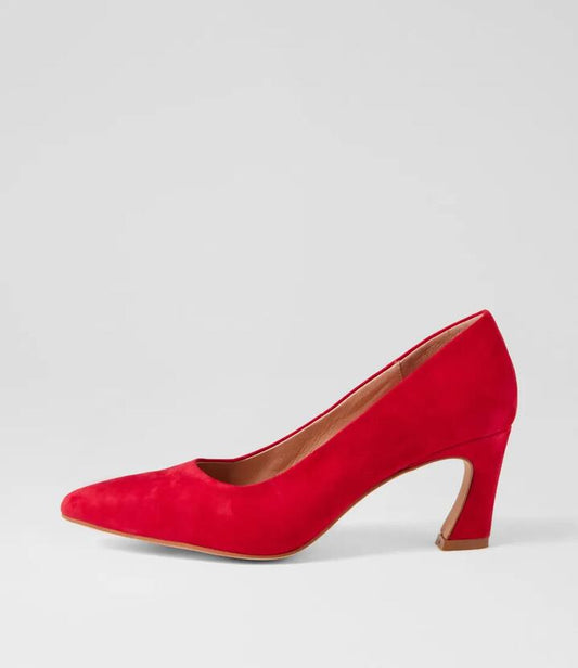Image of Heels. Productname: Charli Red Suede Heels in RED colour by brand - MOLLINI