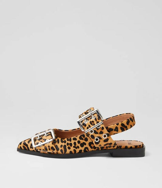 Image of Footwear. Productname: Larra Leopard Pony Flat Shoes in LEOPARD colour by brand - MOLLINI