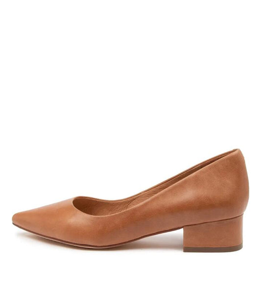 Image of Heels. Productname: Thego Tan Leather Heels in TAN colour by brand - MOLLINI