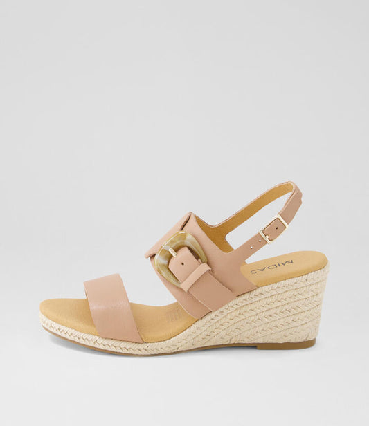 Image of Sandals. Productname: Joi Latte Leather Sandals in LATTE colour by brand - MIDAS