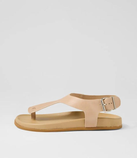 Image of Sandals. Productname: Hallee Latte Natural Leather Sandals in LATTE-NATURAL SOLE colour by brand - MOLLINI