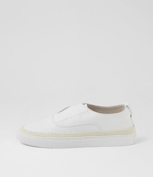 Image of Sneakers. Productname: Tarys White Leather Sneakers in WHITE colour by brand - MIDAS