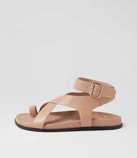 Image of Sandals. Productname: Huiro Stone Black Leather Sandals in STONE-BLACK SOLE colour by brand - MOLLINI