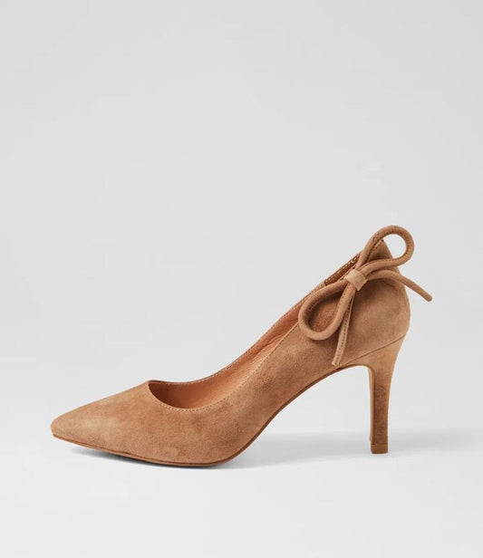 Image of Heels. Productname: Badere Light Choc Suede Heels in LT CHOC colour by brand - MIDAS