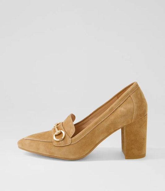 Image of Heels. Productname: Sundaye Cappuccino Suede Heels in CAPPUCCINO colour by brand - MIDAS
