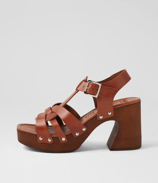 Image of Sandals. Productname: Filinya Tan Leather Sandals in TAN colour by brand - MOLLINI