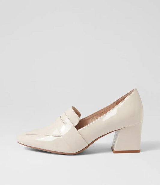 Image of Heels. Productname: Millsy Nougat Patent Leather Heels in NOUGAT colour by brand - MIDAS