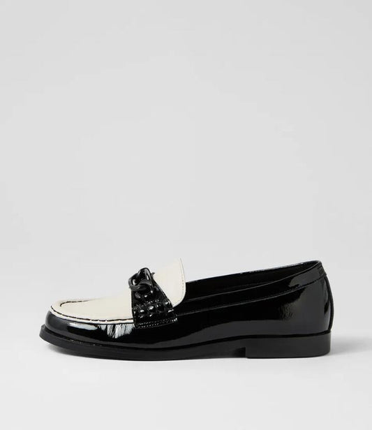 Image of Footwear. Productname: Quilm Mi Black Ivory Patent Leather Black Ivory in BLACK-IVORY colour by brand - MIDAS
