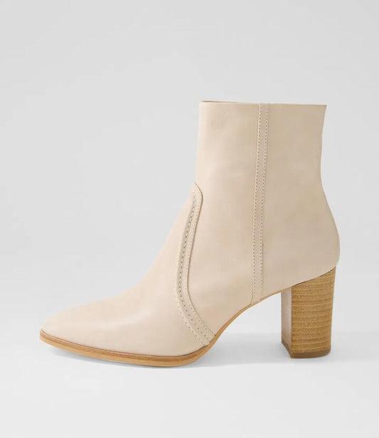 Image of Boots. Productname: Anani Nougat Leather Ankle Boots in NOUGAT colour by brand - MIDAS