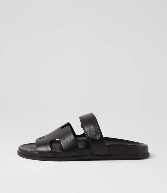 Image of Sandals. Productname: Holnes Mi Black Black Sole Leather Black Black Sole in BLACK-BLACK SOLE colour by brand - MIDAS