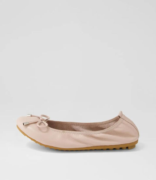 Image of Shoes. Productname: Berlin Rose Leather Ballet Flats in Rose colour by brand - MIDAS