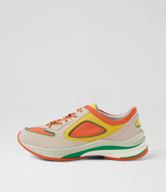 Image of Sneakers. Productname: Kale Beige Orange Multi Sneakers in BEIGE&ORANGE colour by brand - MIDAS