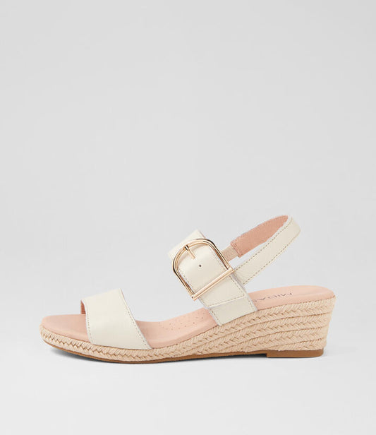 Image of Sandals. Productname: Honey Cream Leather Sandals in CREAM colour by brand - MIDAS