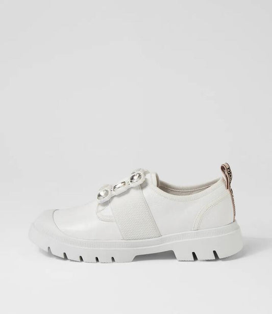 Image of Heels. Productname: Stann White Leather Heels in WHITE colour by brand - MIDAS